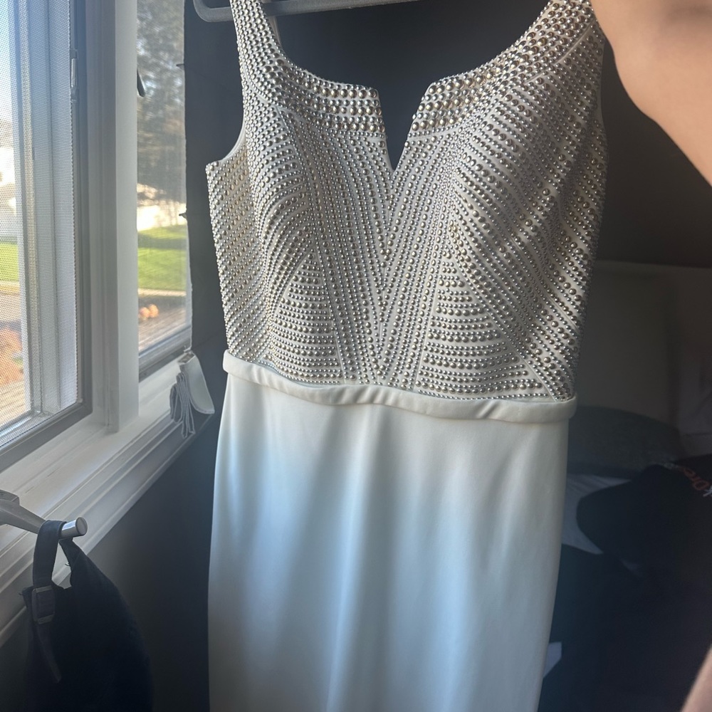 La Femme White Maxi Dress